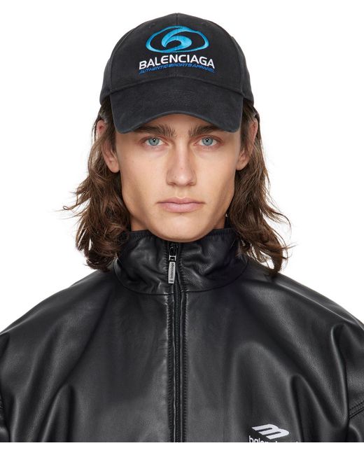 Balenciaga Black Surfer Cap for men