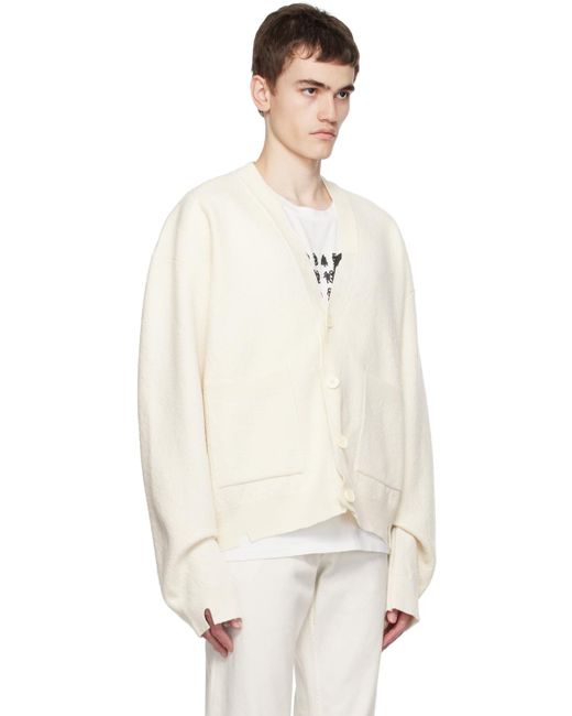 MM6 by Maison Martin Margiela Off-white Distressed Cardigan for men