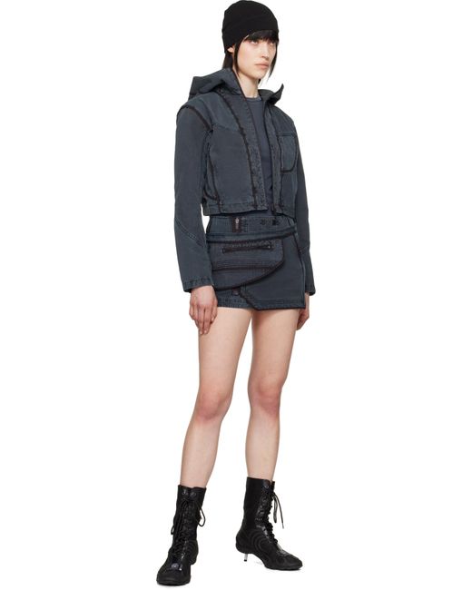 Hyein Seo Black Dyed Waist Bag Miniskirt & Pouch Set