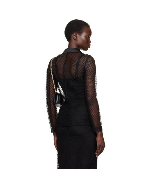 Dolce & Gabbana Black Single-breasted Mesh 'dolce' Tuxedo Jacket