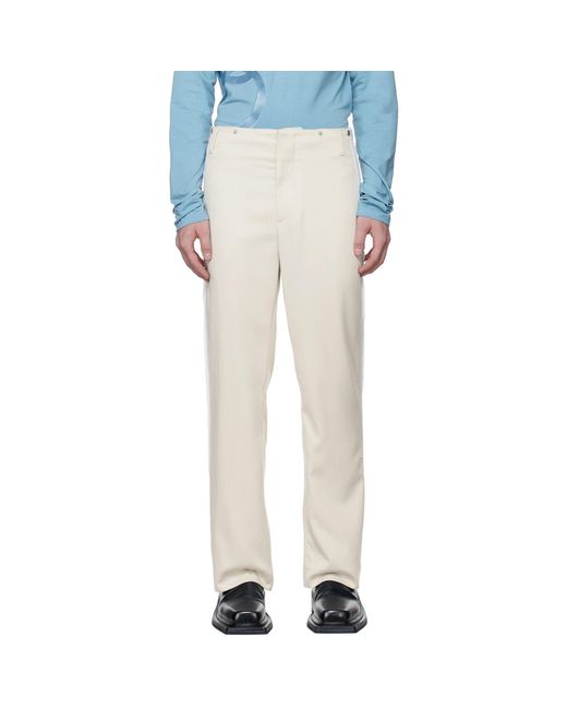 OPEN YY White Ssense Exclusive Side Taped Pants for men