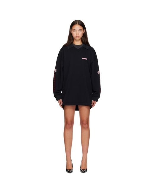 Off-White c/o Virgil Abloh Black 'Off' Star Polo Sweat Minidress