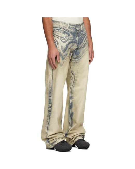 CAMPERLAB Multicolor Distorted Print Jeans for men