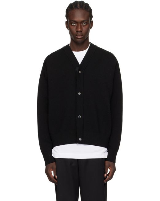 Jacquemus Black Boutonne Cardigan, Long Sleeves, , Size: Medium for men