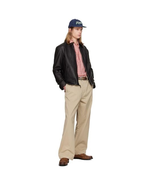 Polo Ralph Lauren Black 'The Bayville' Leather Jacket for men