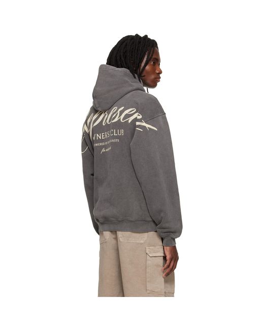 Represent Gray Owners Club' Script Hoodie for men