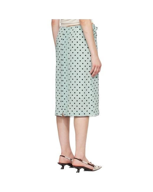 Marni Green Polka Dots Midi Skirt