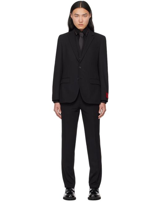 HUGO Black Three-piece Suit for men
