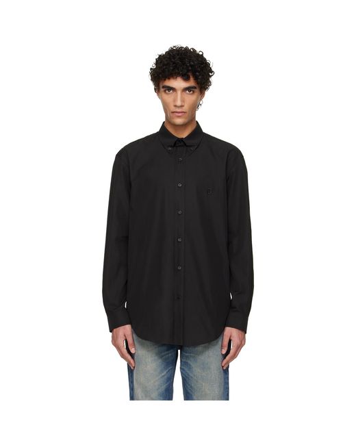 Balmain Black Cotton Poplin Shirt for men