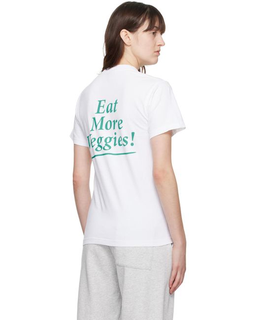 Sporty & Rich White 'eat More veggies' T-shirt
