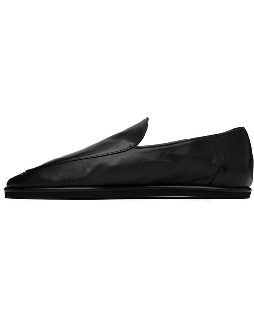 AURALEE Soft Leather Loafers in Black | Lyst