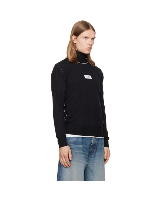 MM6 by Maison Margiela Black Wool Turtleneck for men