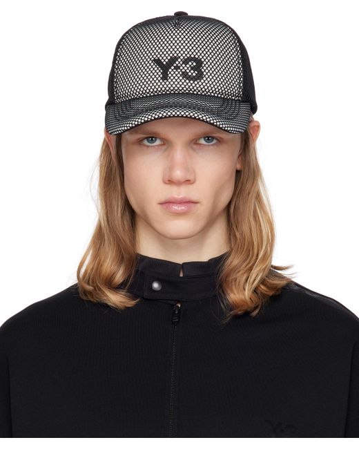 メンズ Y-3 オフホワイト＆ブラック トラッカーキャップ Black