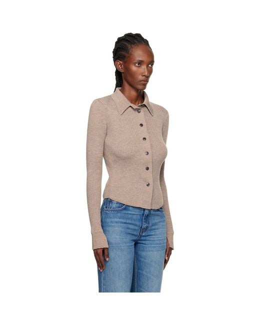 mfpen Blue Knitted Rib Cardigan