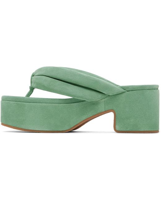 Sandales vertes à plateforme et à bride de style tong Dries Van Noten en coloris Green
