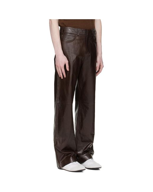 Entire studios Black Straight Leg Leather Pants for men