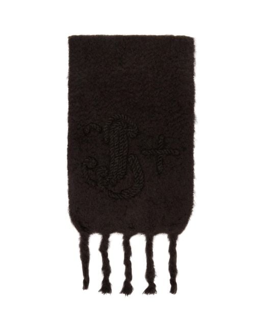 Jil Sander Black Mohair Scarf