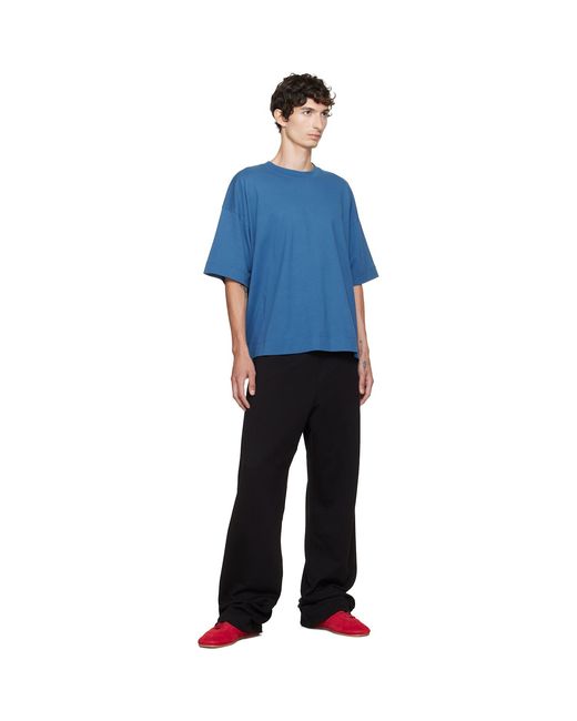 Dries Van Noten Blue Dropped Shoulder T-Shirt for men