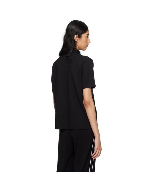 Moncler Black Embroidered-Logo Polo