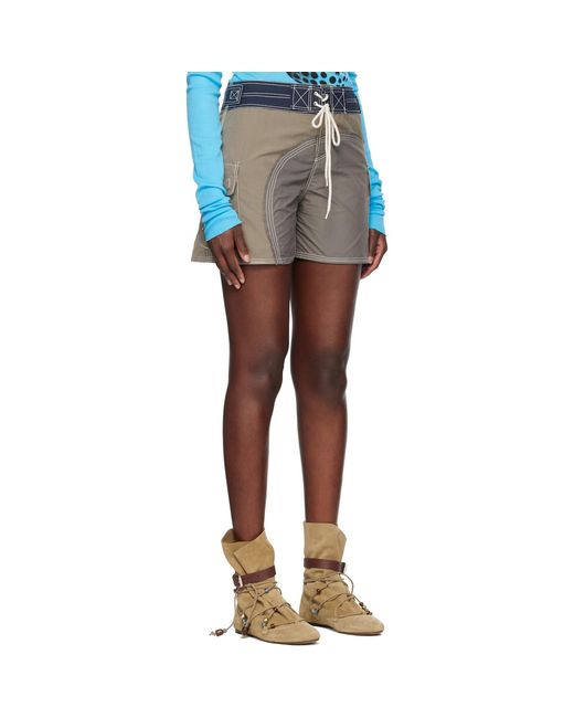 Edward Cuming Blue Half-Moon Swim Shorts
