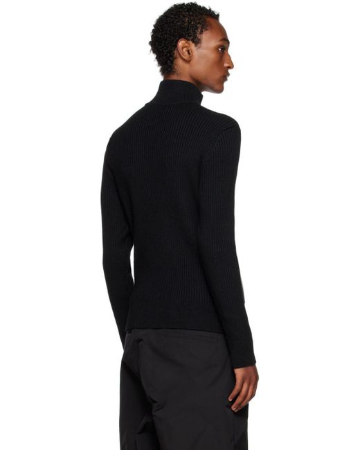 Moncler Black Lambskin Trim Sweater for men