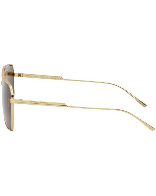 Bottega Veneta Black Gold Classic Aviator Sunglasses for men