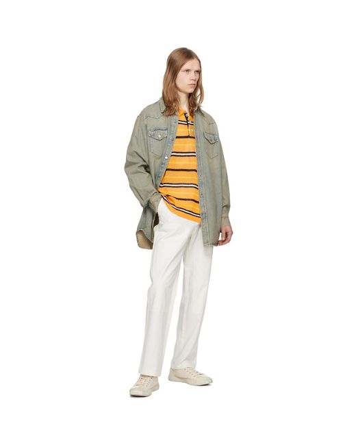 Zankov Orange Three-Button Polo for men