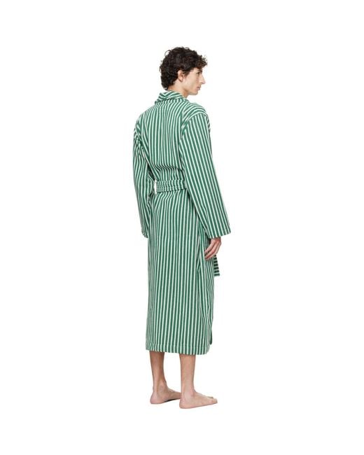 Tekla Green Terry Classic Bathrobe for men