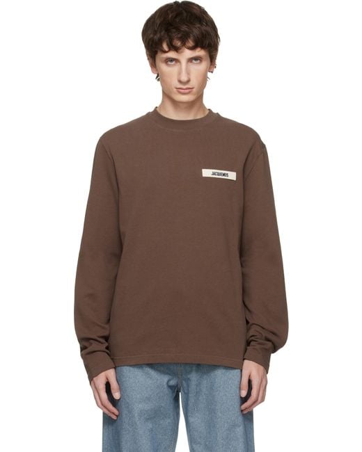 Jacquemus Brown 'The Gros Grain' Long-Sleeve T-Shirt for men