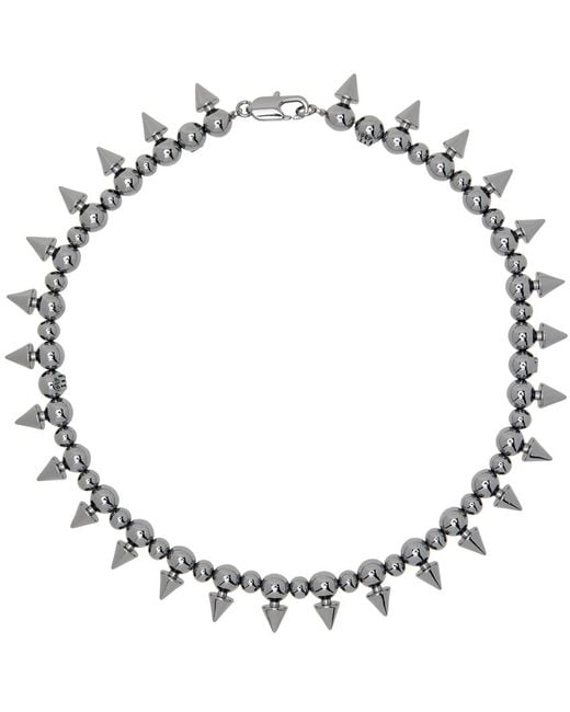 M I S B H V Metallic Ball Chain Spike Necklace