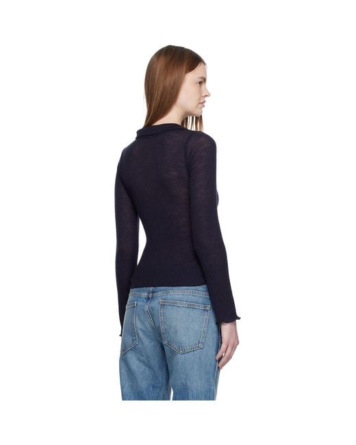 Baserange Blue Dual Long Sleeve Polo