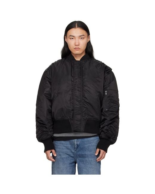 Han Kjobenhavn Black Oversized Padded Bomber Jacket for men