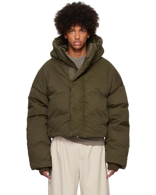 Entire studios Green Khaki Mml Hooded Puffer Down Jacket for men