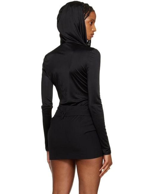 Versace Black Hooded Bodysuit