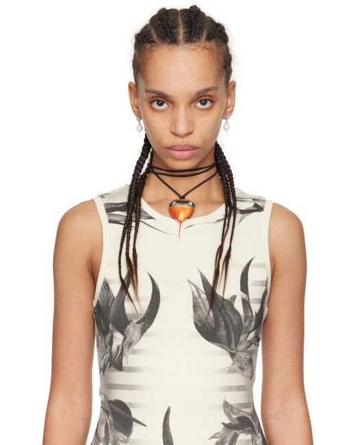Boucles D'Oreilles Pendantes Argenté Et Blanc À Ornements Facettés Exclusives À Ssense OTTOLINGER en coloris White