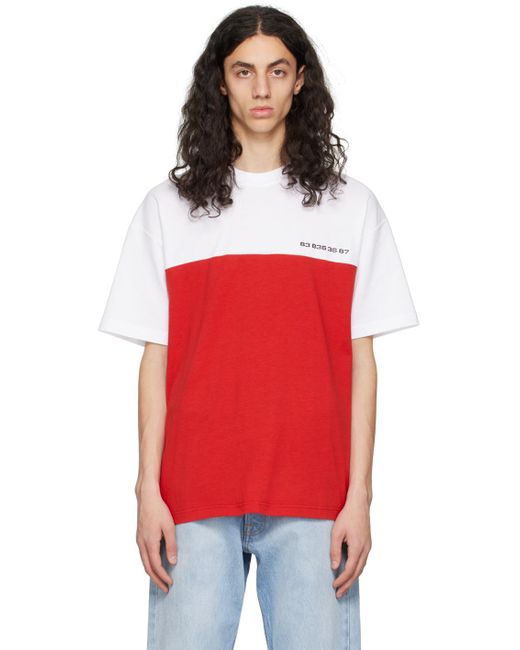 VTMNTS Red Colorblocked T-shirt for men