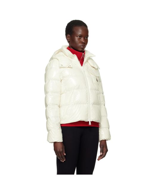 Moncler White Andro Hooded Short Down Jacket