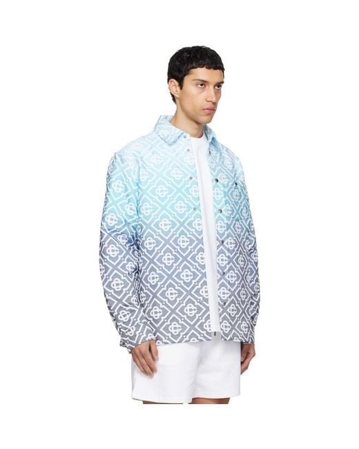 Casablanca Blue Monogram Gradient Jacquard Jacket for men