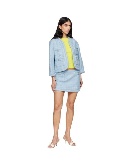 Marc Jacobs Blue 'Pop J Marc' Tweed Jacket