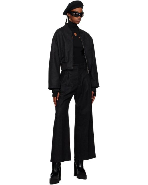 Jean Paul Gaultier Black Gray Pleated Trousers