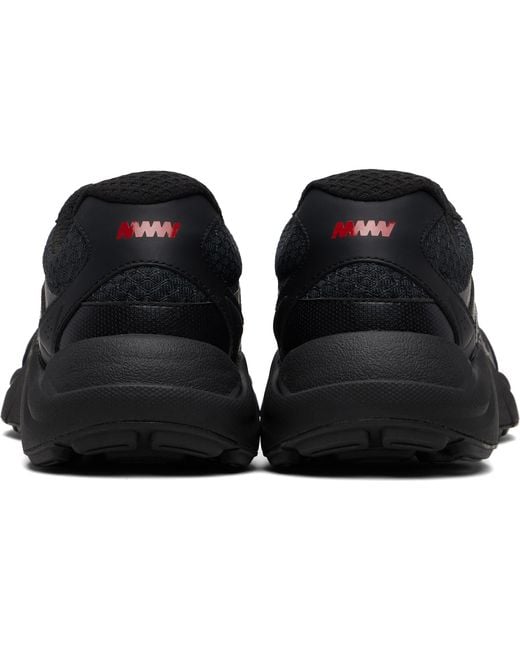 HUGO Black Jacquard Jersey Faux-Leather Sneakers for men