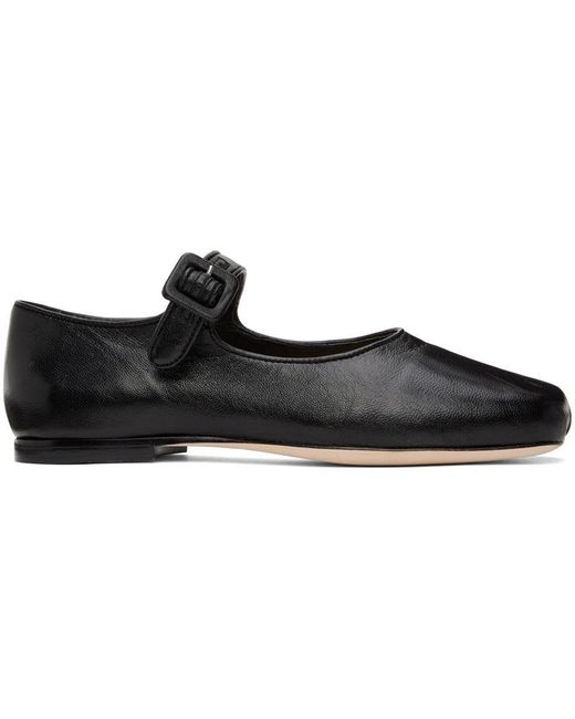 Sandy Liang Ssense Exclusive Black Mary Jane Pointe Flats