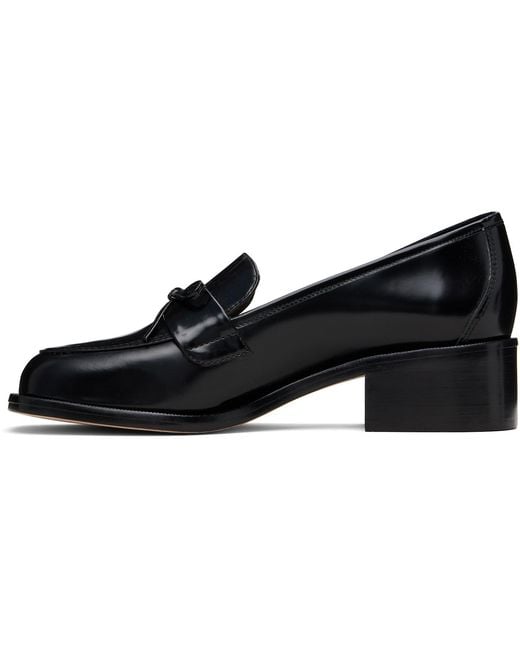 Sandy Liang Black Spazzolato Leather Loafers