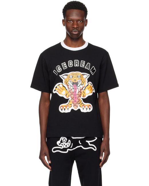 T-shirt noir à image de tigre ICECREAM pour homme en coloris Black
