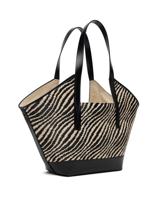 Marni Black Raffia-Effect Waves Small Tote