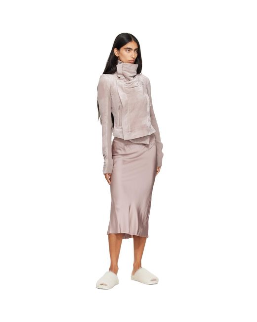 Rick Owens Pink Tower Knee Bias Midi Skirt
