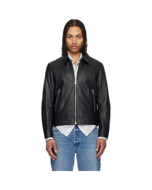 Boss Black Regular Fit Leather Jacket for men