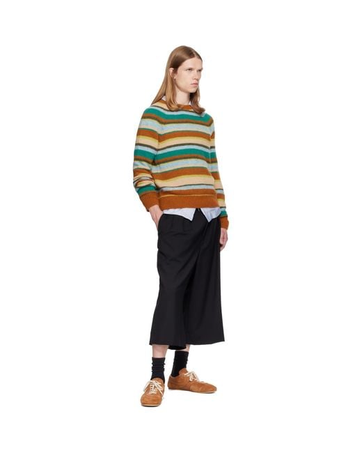 Dries Van Noten Multicolor Striped Alpaca Knit Sweater for men