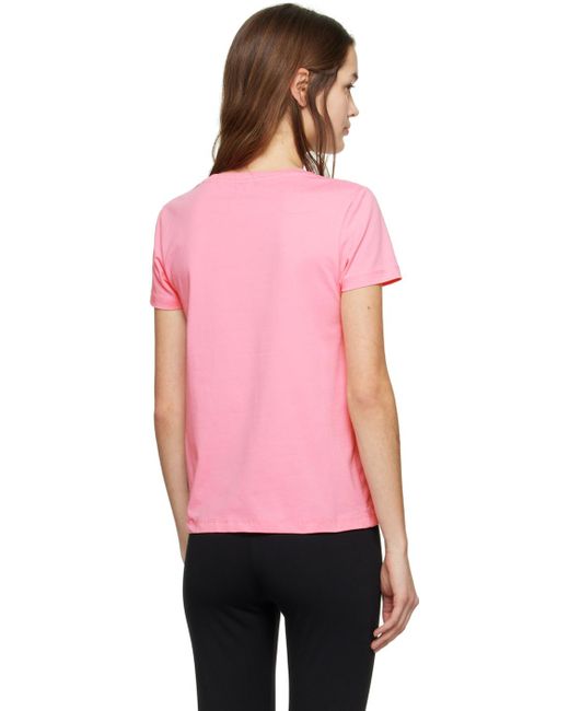 T-shirt rose à appliqués à logo Moschino en coloris Pink