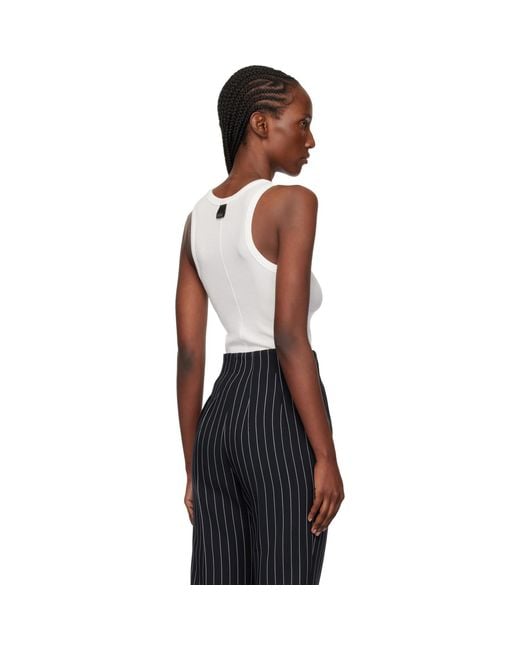 Mugler Black Ribbed Tank Top